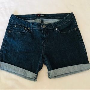 dark wash jean shorts
